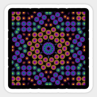 Spiral Swirls Kaleidoscope | Hexagon Neon Rainbow Sticker